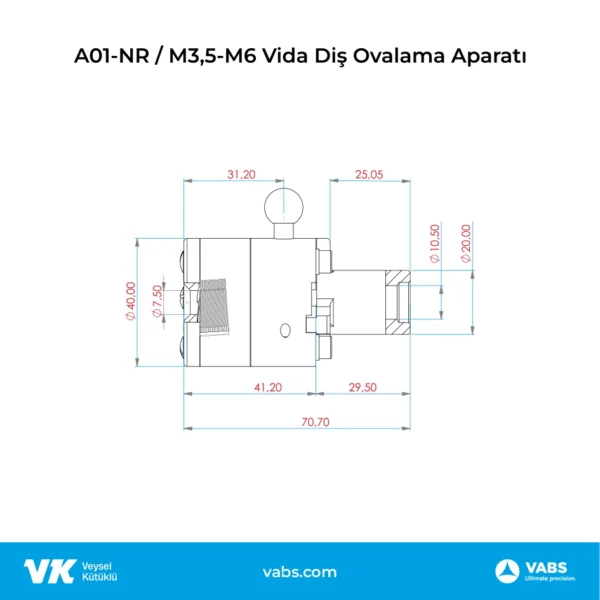 A01-NR / M3,5-M6 Cabezal para Laminar Roscas - Imagen 3